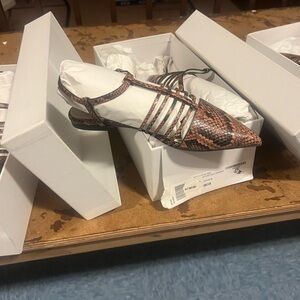 Stella McCartney Brown Snakeskin Flats